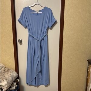 Zenana Elegant Blue Midi Dress Size S